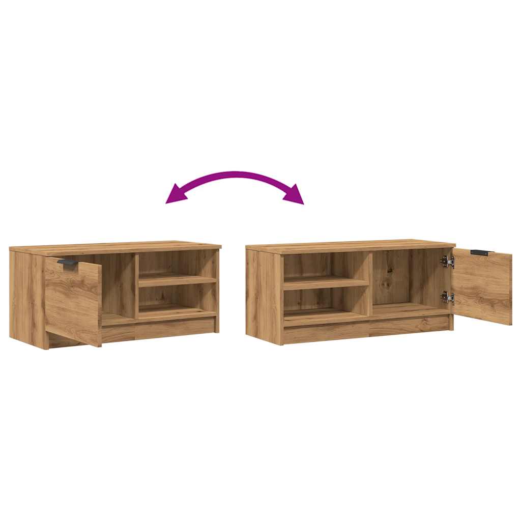 Meuble Tv 80X35X36,5 Cm Bois D'ingénierie Chêne Artisanal