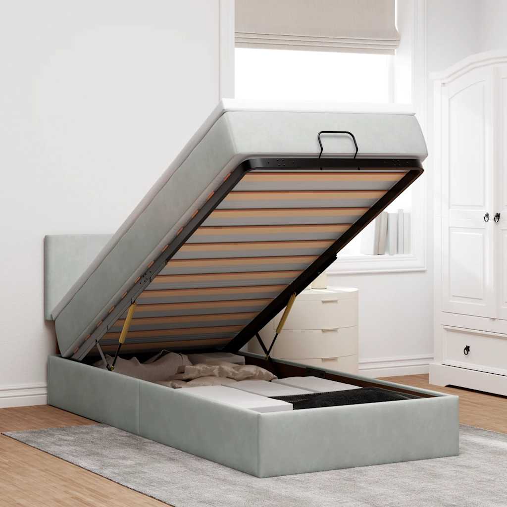 Cadre De Lit Ottoman Avec Matelas Velours
