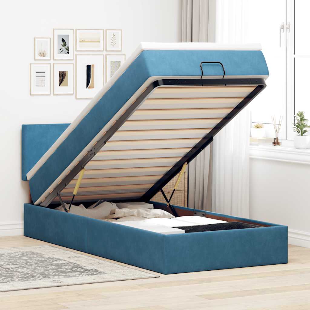 Cadre De Lit Ottoman Avec Matelas Velours