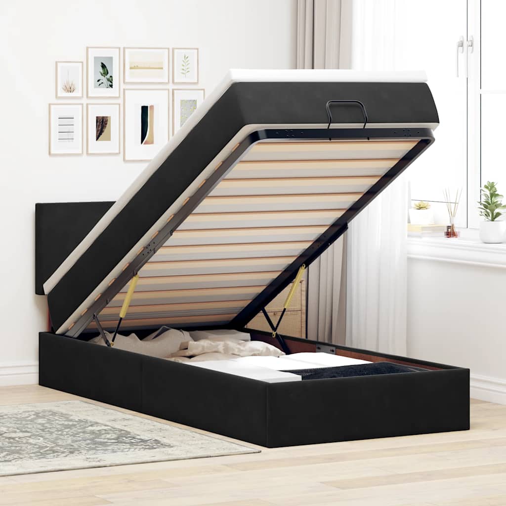 Cadre De Lit Ottoman Avec Matelas Velours