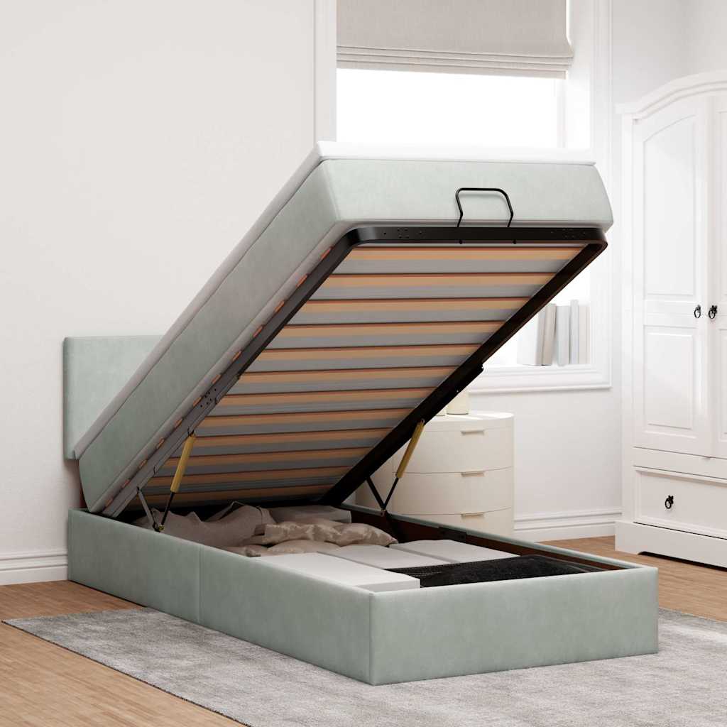 Cadre De Lit Ottoman Avec Matelas Velours