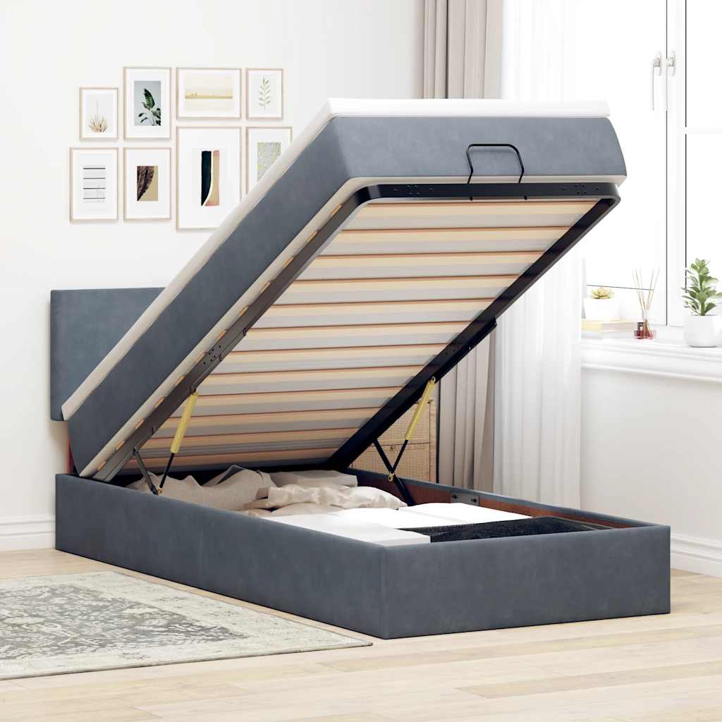Cadre De Lit Ottoman Avec Matelas Velours