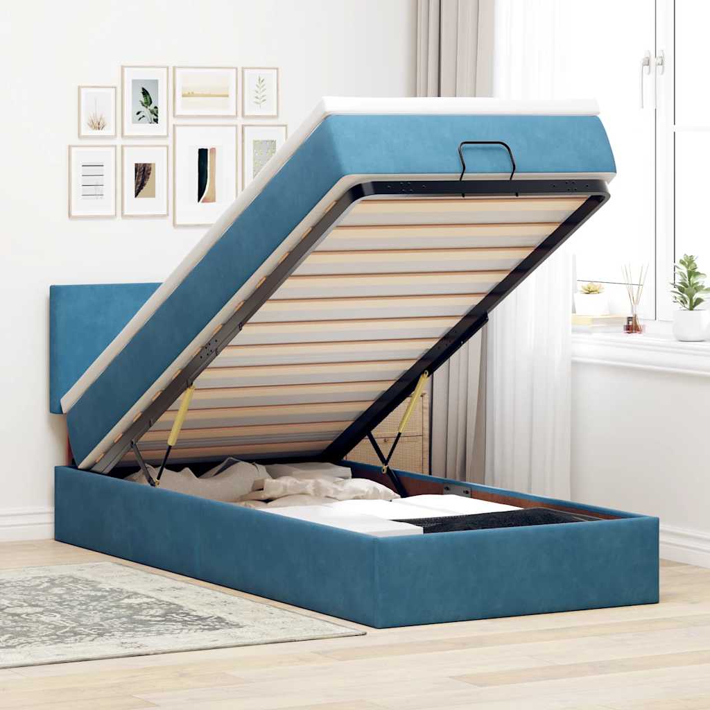 Cadre De Lit Ottoman Avec Matelas Velours