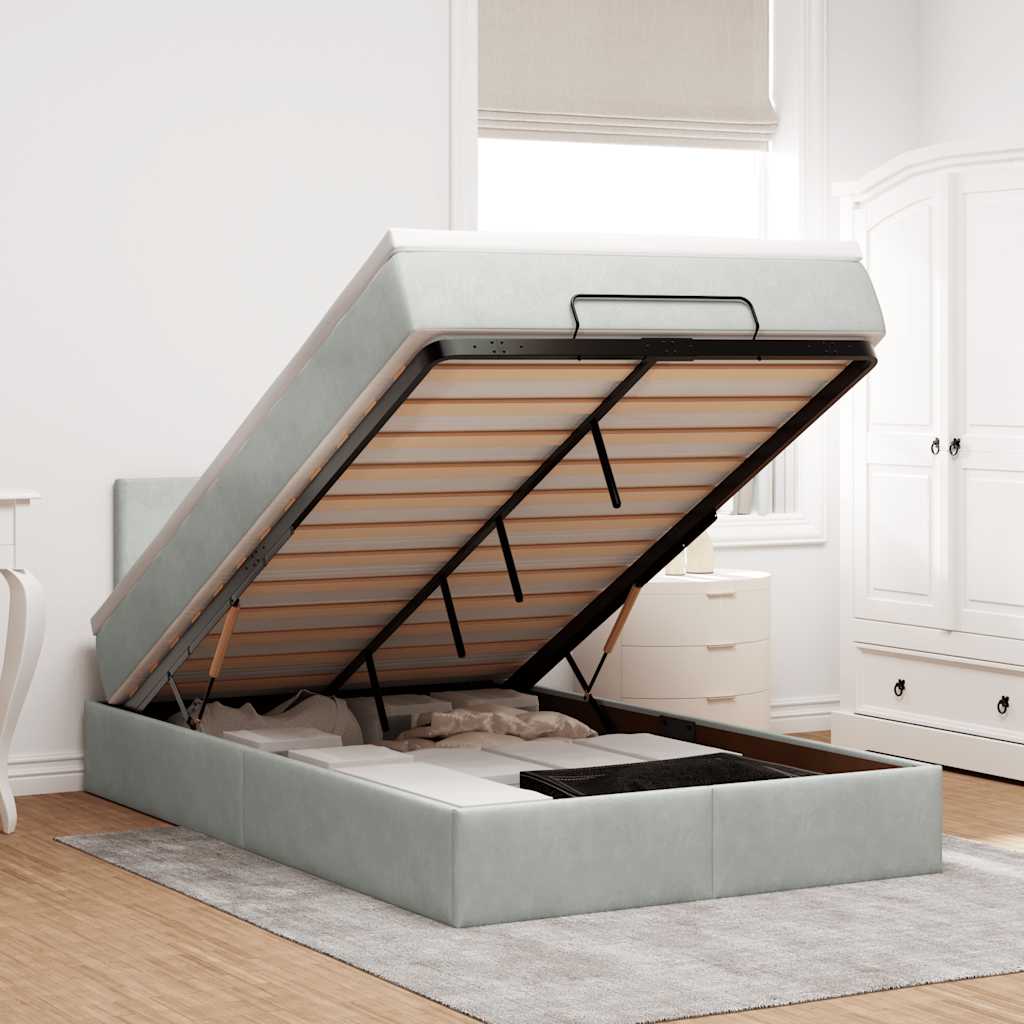 Cadre De Lit Ottoman Avec Matelas Velours