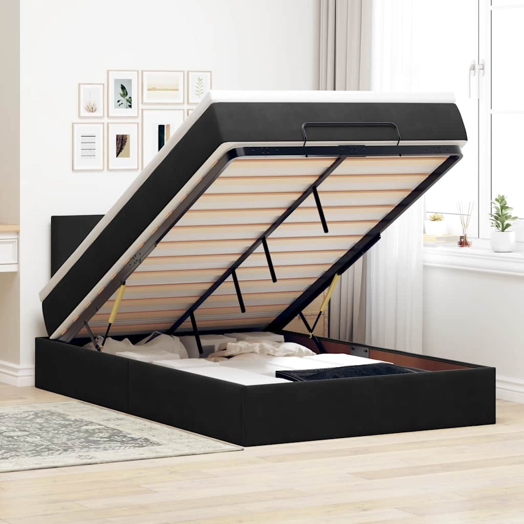 Cadre De Lit Ottoman Avec Matelas Velours