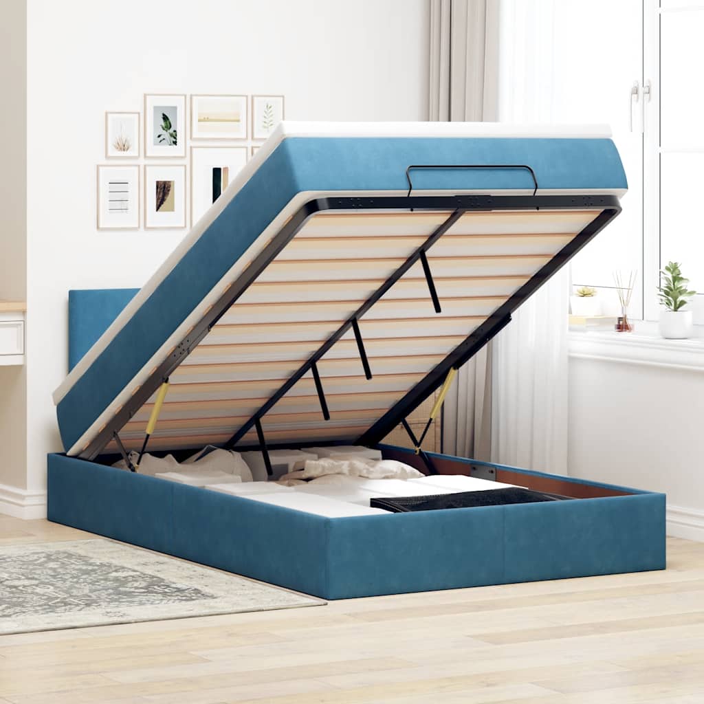 Cadre De Lit Ottoman Avec Matelas Velours