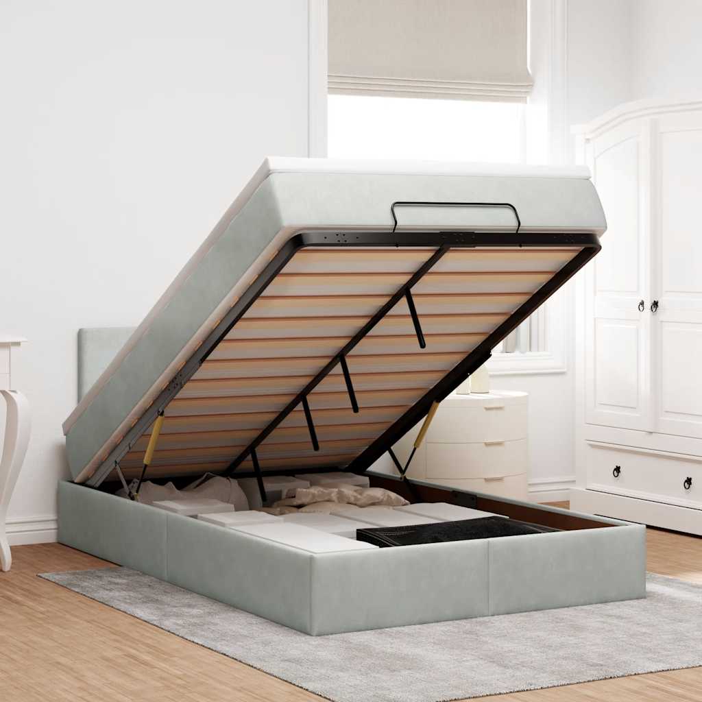 Cadre De Lit Ottoman Avec Matelas Velours