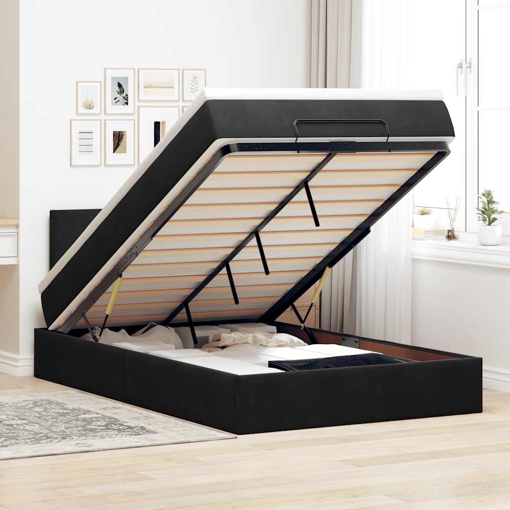 Cadre De Lit Ottoman Avec Matelas Velours