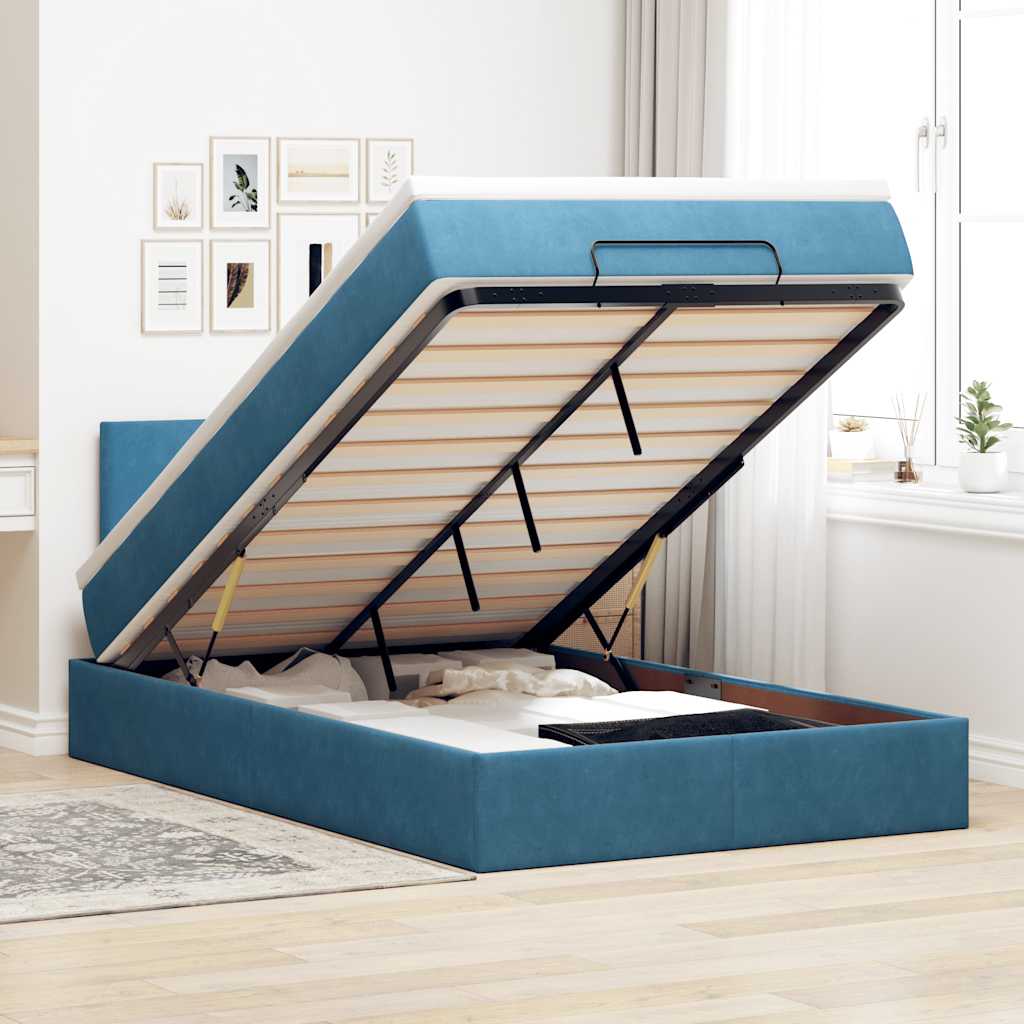 Cadre De Lit Ottoman Avec Matelas Velours