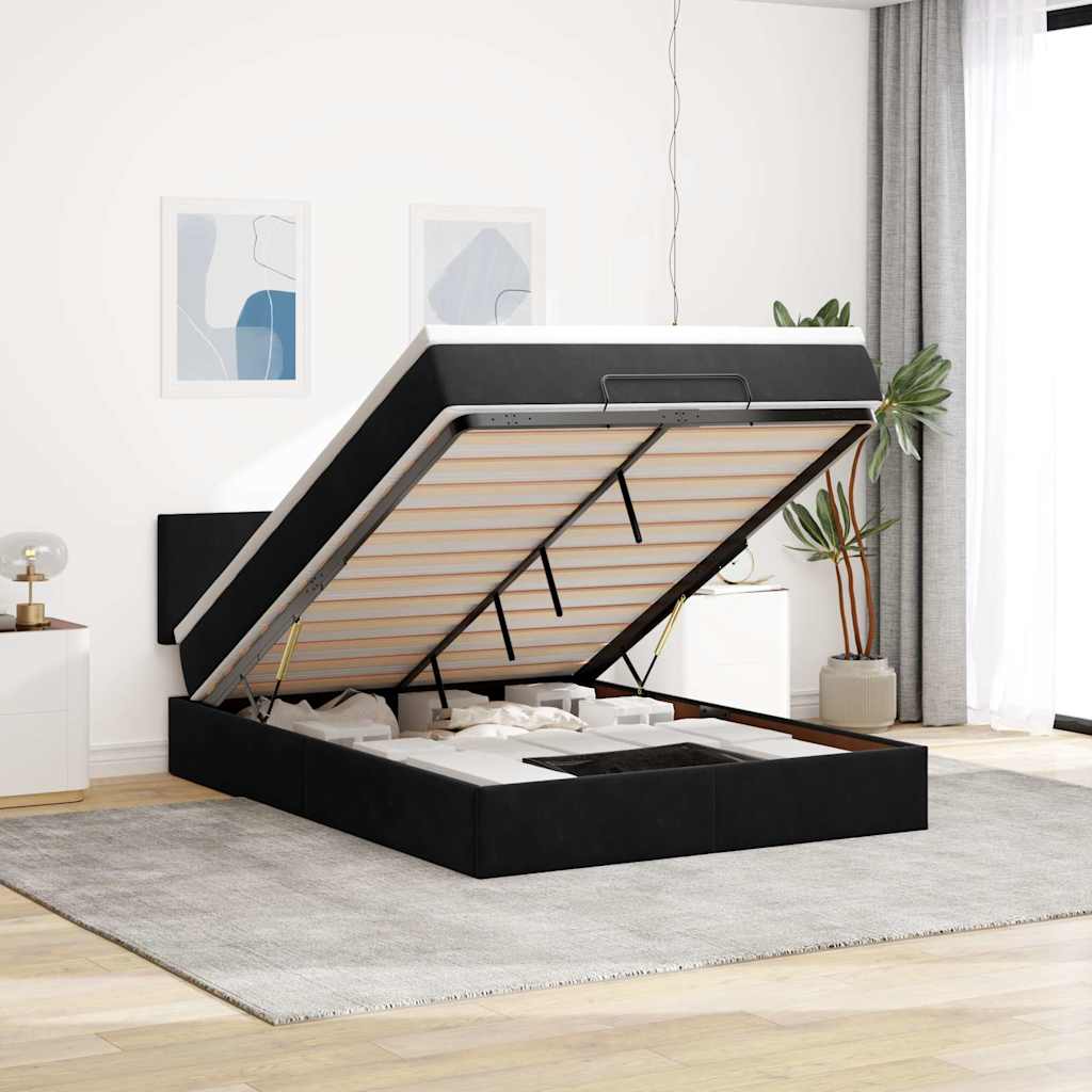 Cadre De Lit Ottoman Avec Matelas Velours