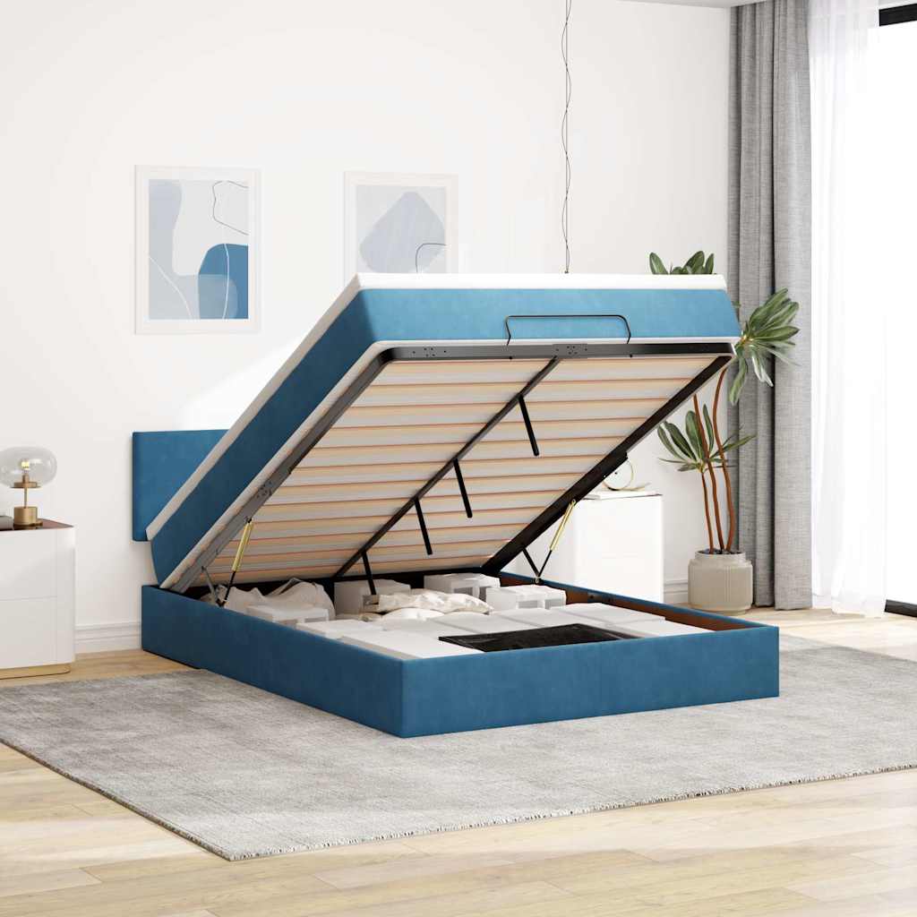 Cadre De Lit Ottoman Avec Matelas Velours
