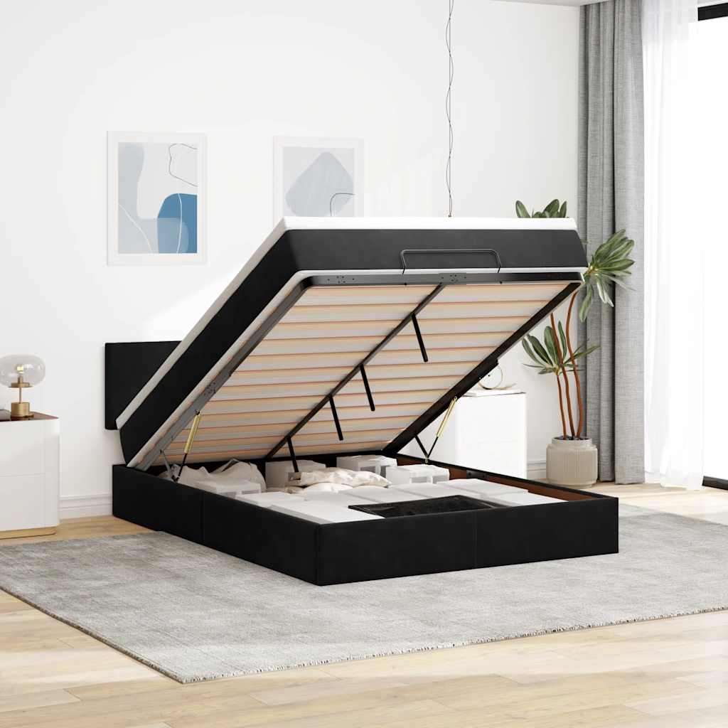 Cadre De Lit Ottoman Avec Matelas Velours