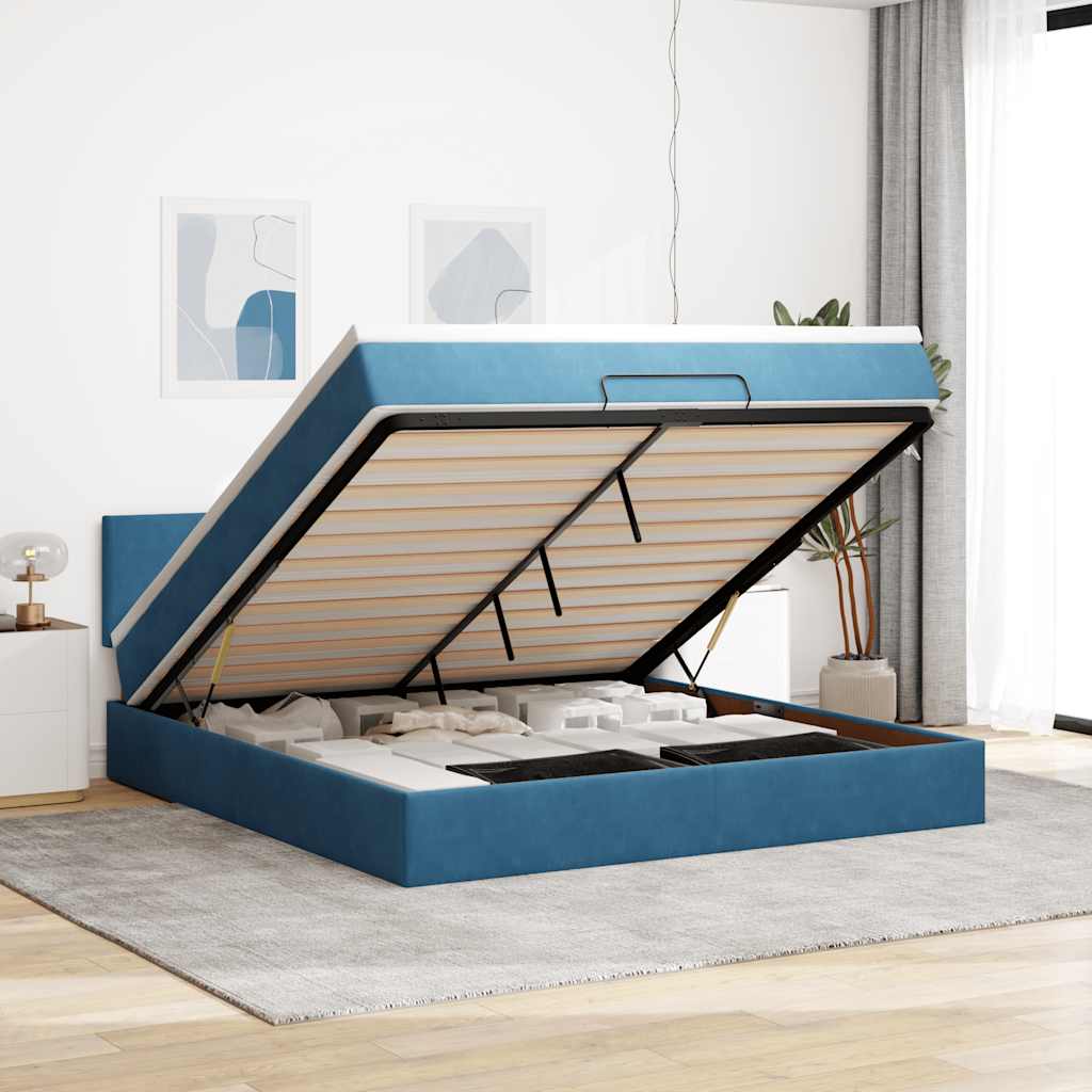 Cadre De Lit Ottoman Avec Matelas Velours