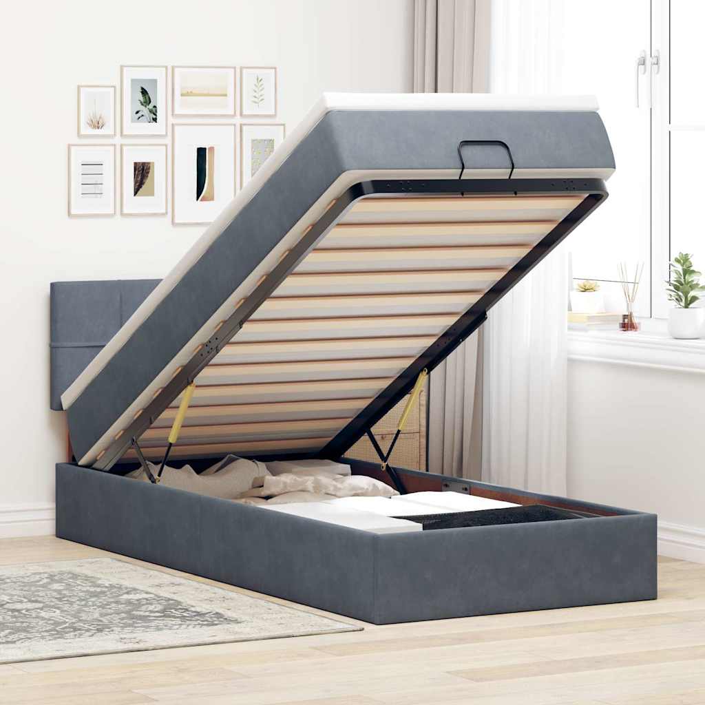 Cadre De Lit Ottoman Avec Matelas Velours