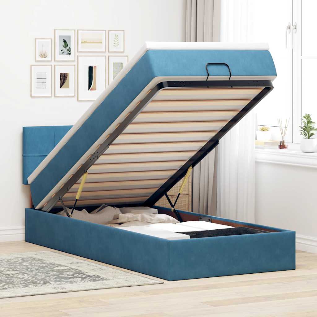 Cadre De Lit Ottoman Avec Matelas Velours