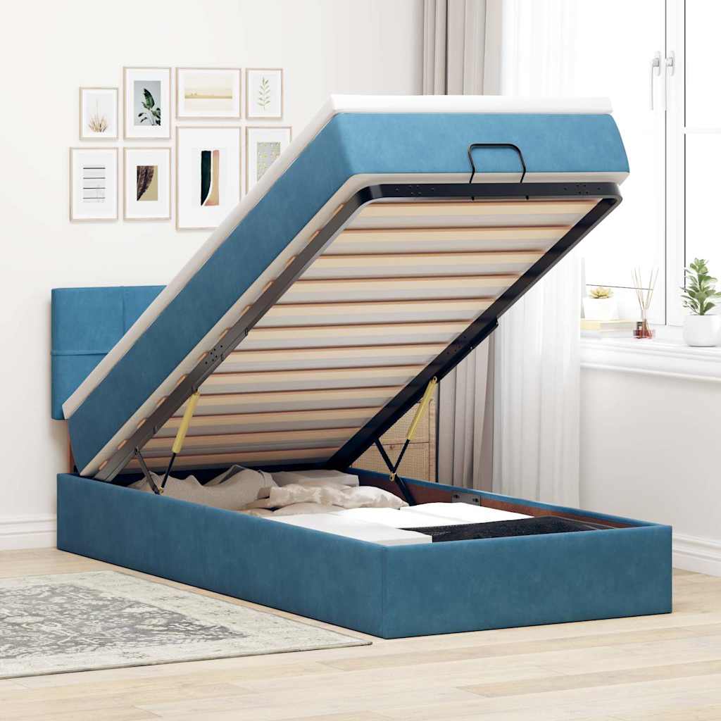 Cadre De Lit Ottoman Avec Matelas Velours