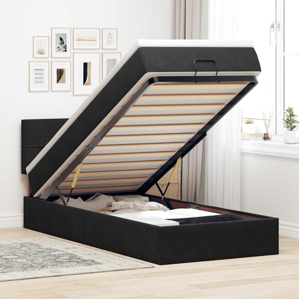 Cadre De Lit Ottoman Avec Matelas Velours