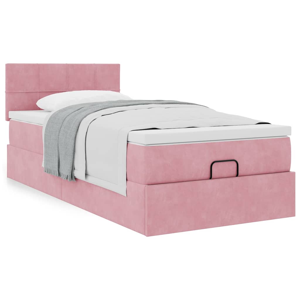 Cadre De Lit Ottoman Avec Matelas Velours