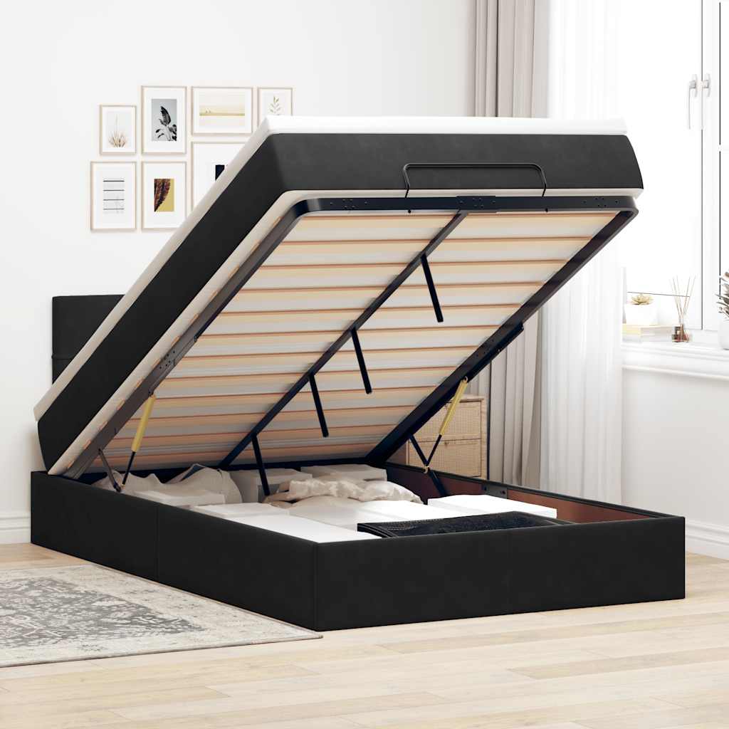Cadre De Lit Ottoman Avec Matelas Velours