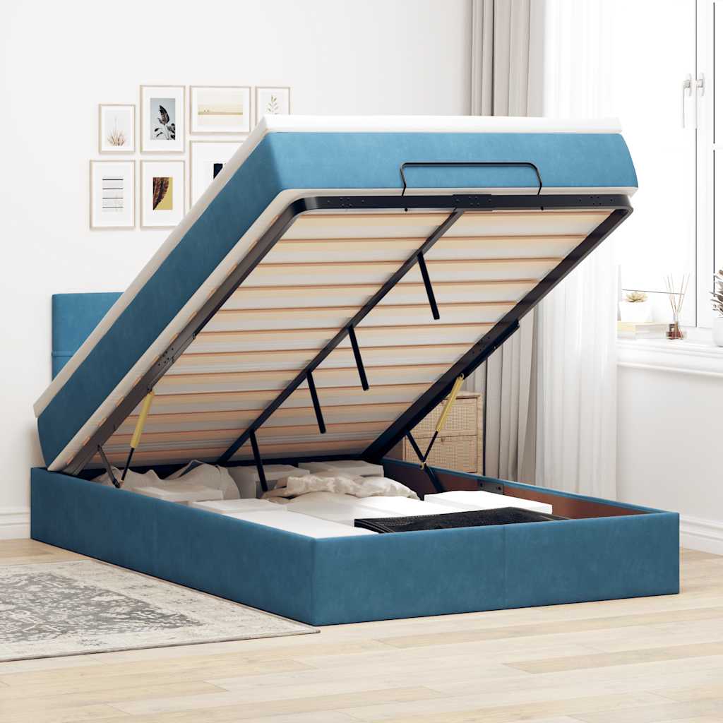 Cadre De Lit Ottoman Avec Matelas Velours