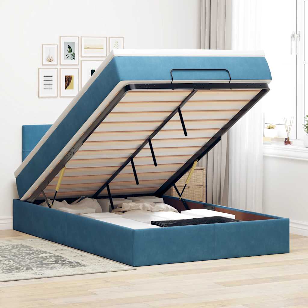 Cadre De Lit Ottoman Avec Matelas Velours