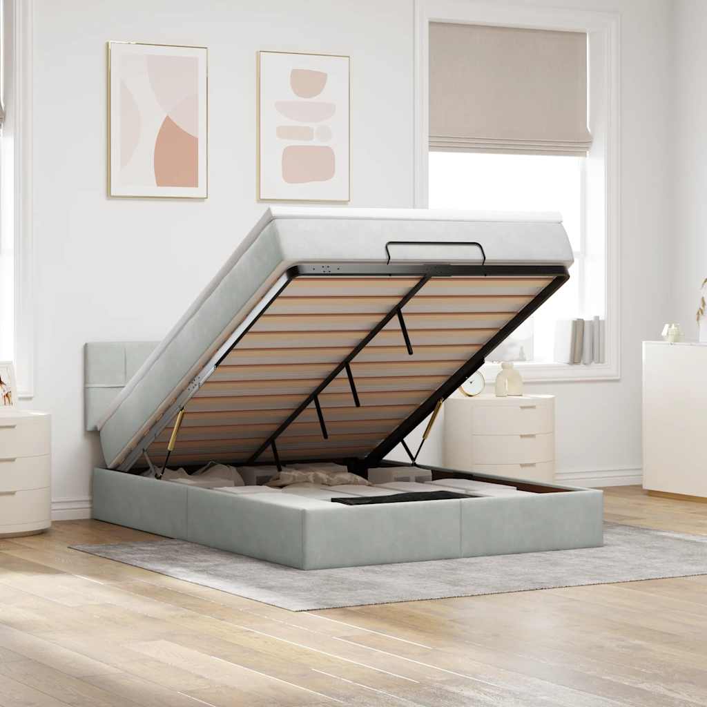 Cadre De Lit Ottoman Avec Matelas Velours