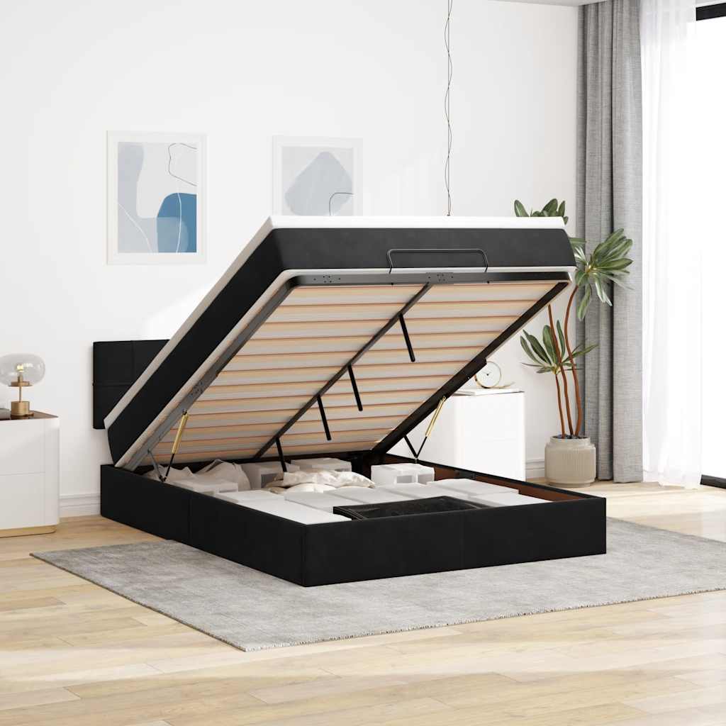 Cadre De Lit Ottoman Avec Matelas Velours