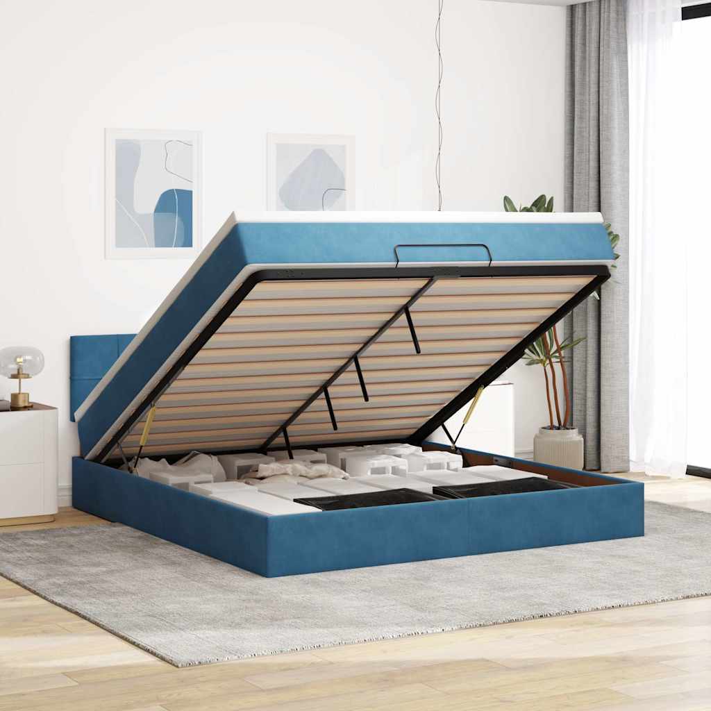 Cadre De Lit Ottoman Avec Matelas Velours