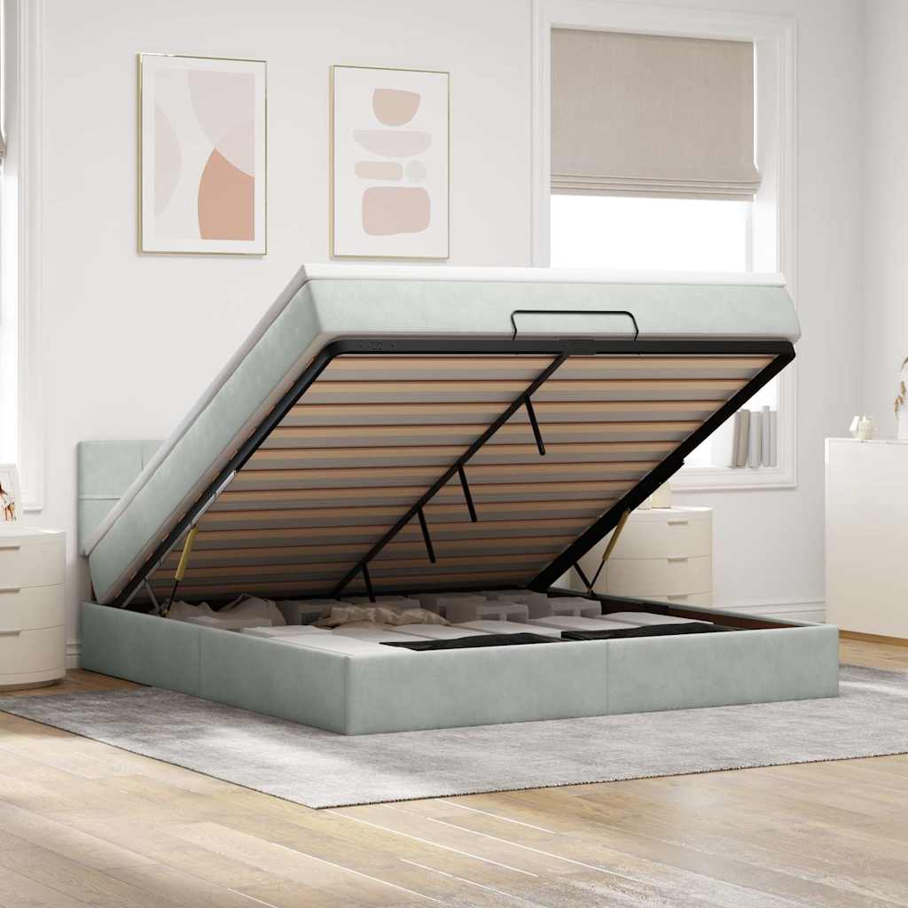 Cadre De Lit Ottoman Avec Matelas Velours