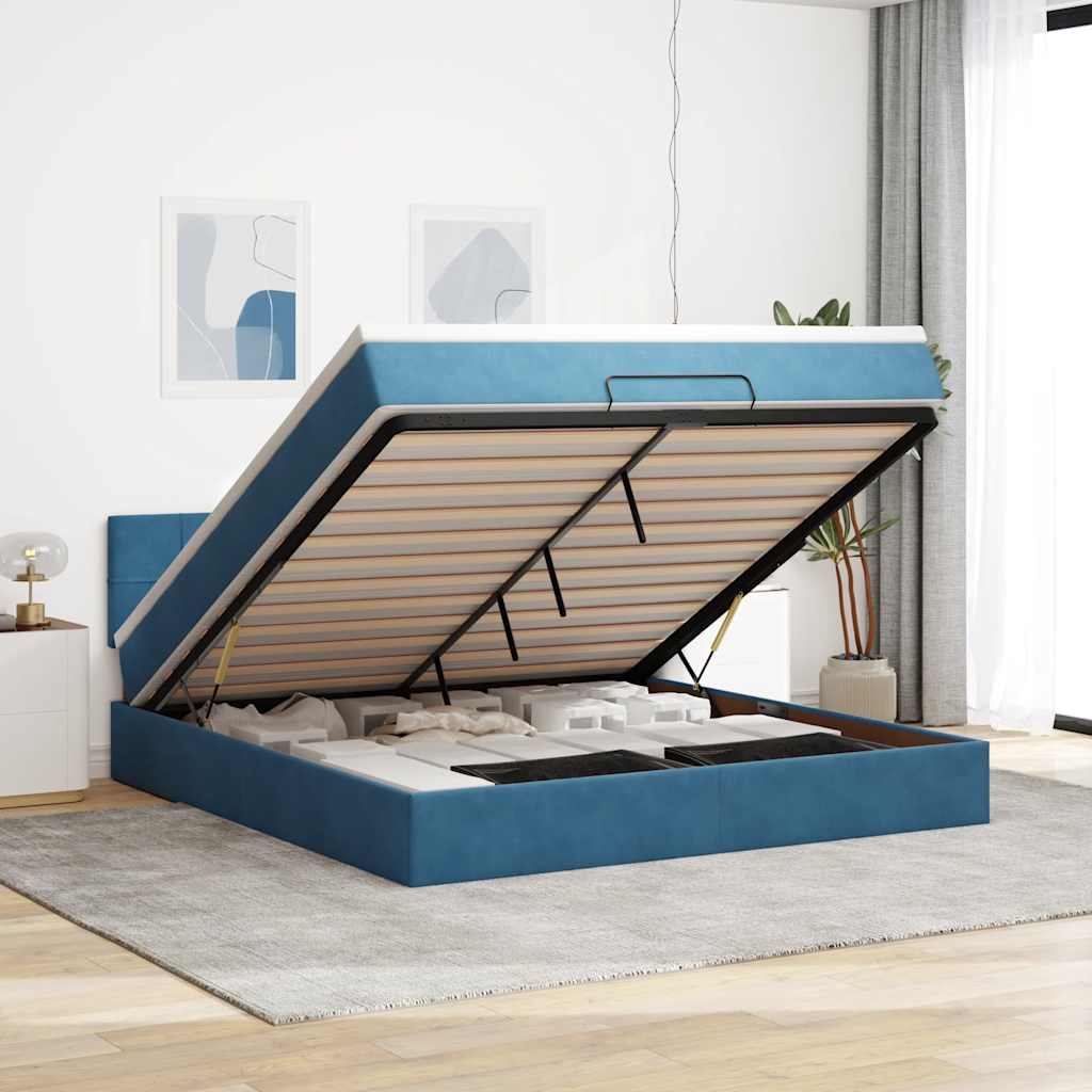 Cadre De Lit Ottoman Avec Matelas Velours