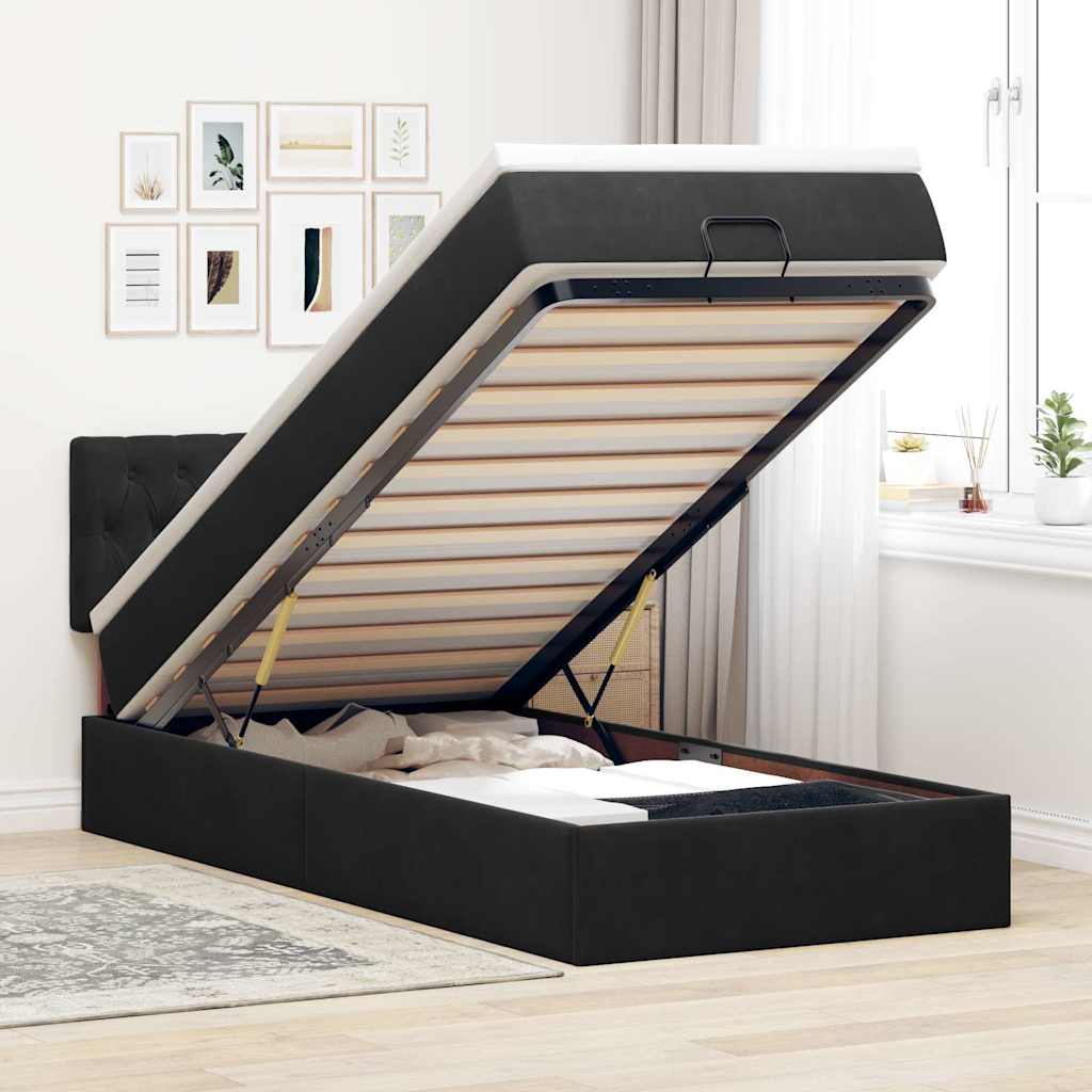 Cadre De Lit Ottoman Avec Matelas Velours
