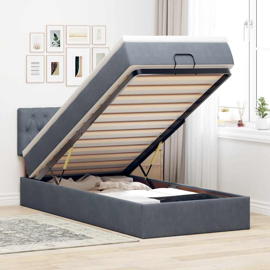 Cadre De Lit Ottoman Avec Matelas Velours