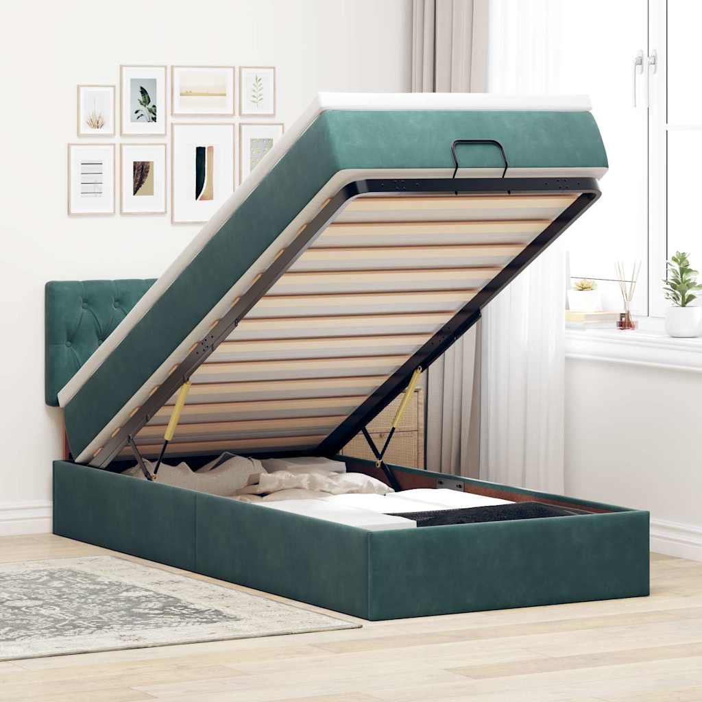 Cadre De Lit Ottoman Avec Matelas Velours