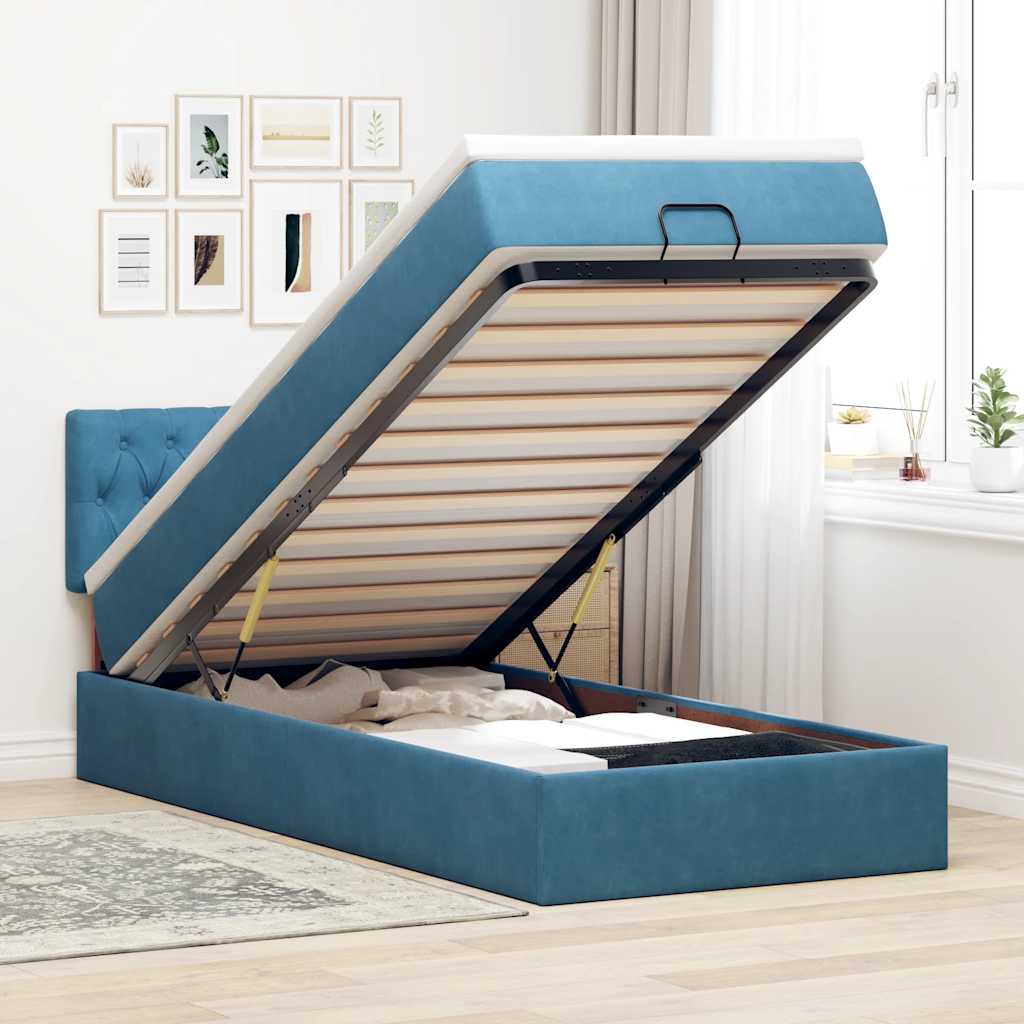 Cadre De Lit Ottoman Avec Matelas Velours