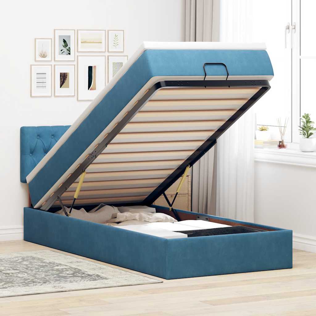 Cadre De Lit Ottoman Avec Matelas Velours