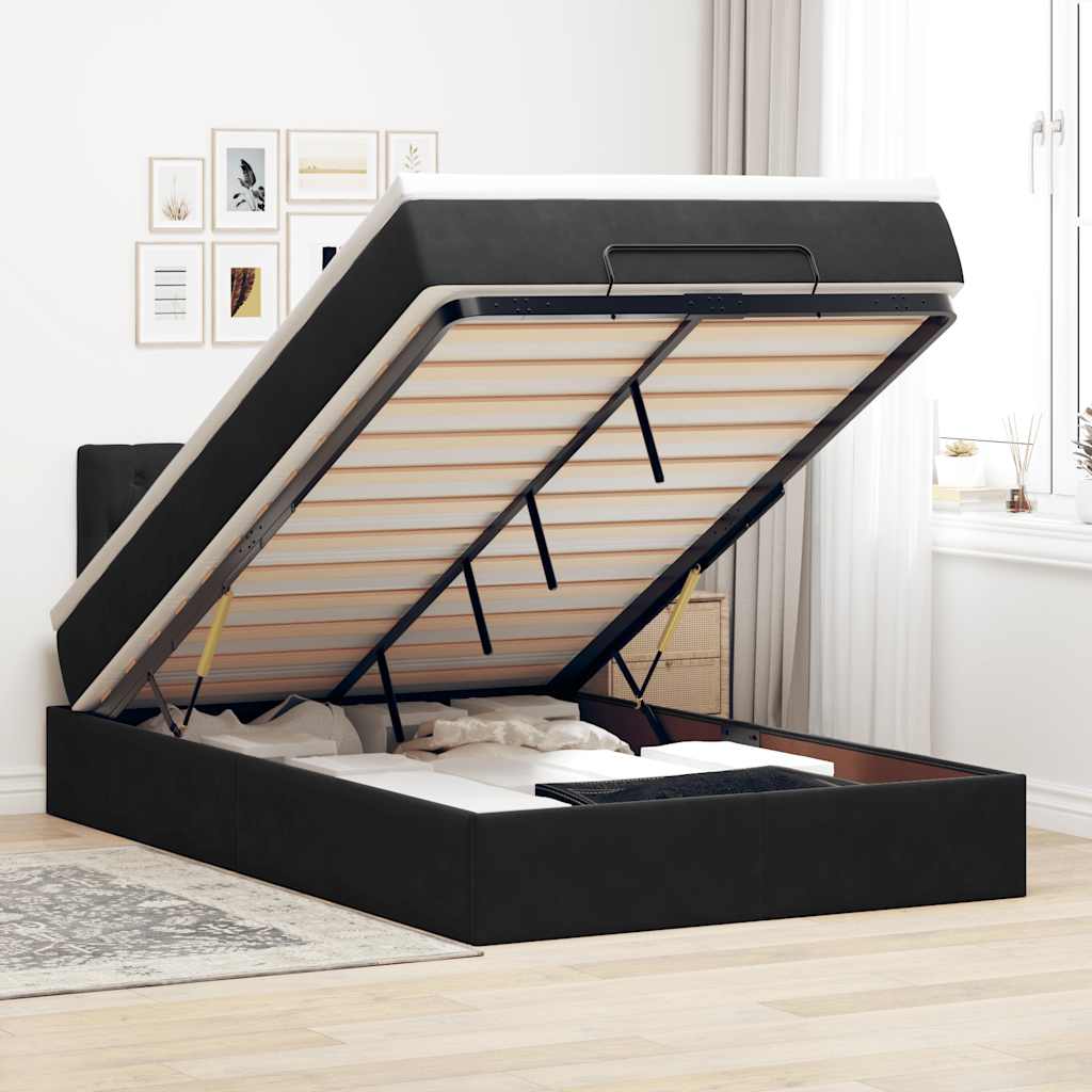 Cadre De Lit Ottoman Avec Matelas Velours