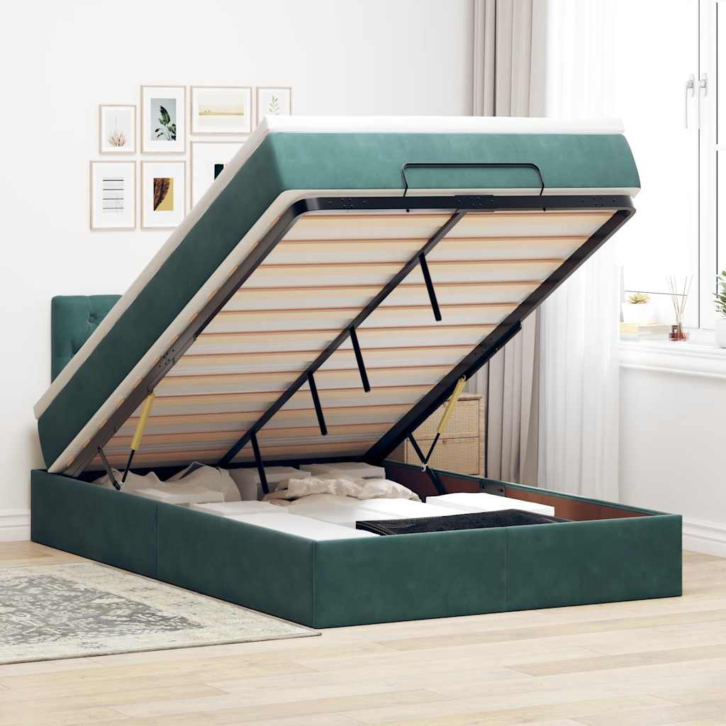Cadre De Lit Ottoman Avec Matelas Velours