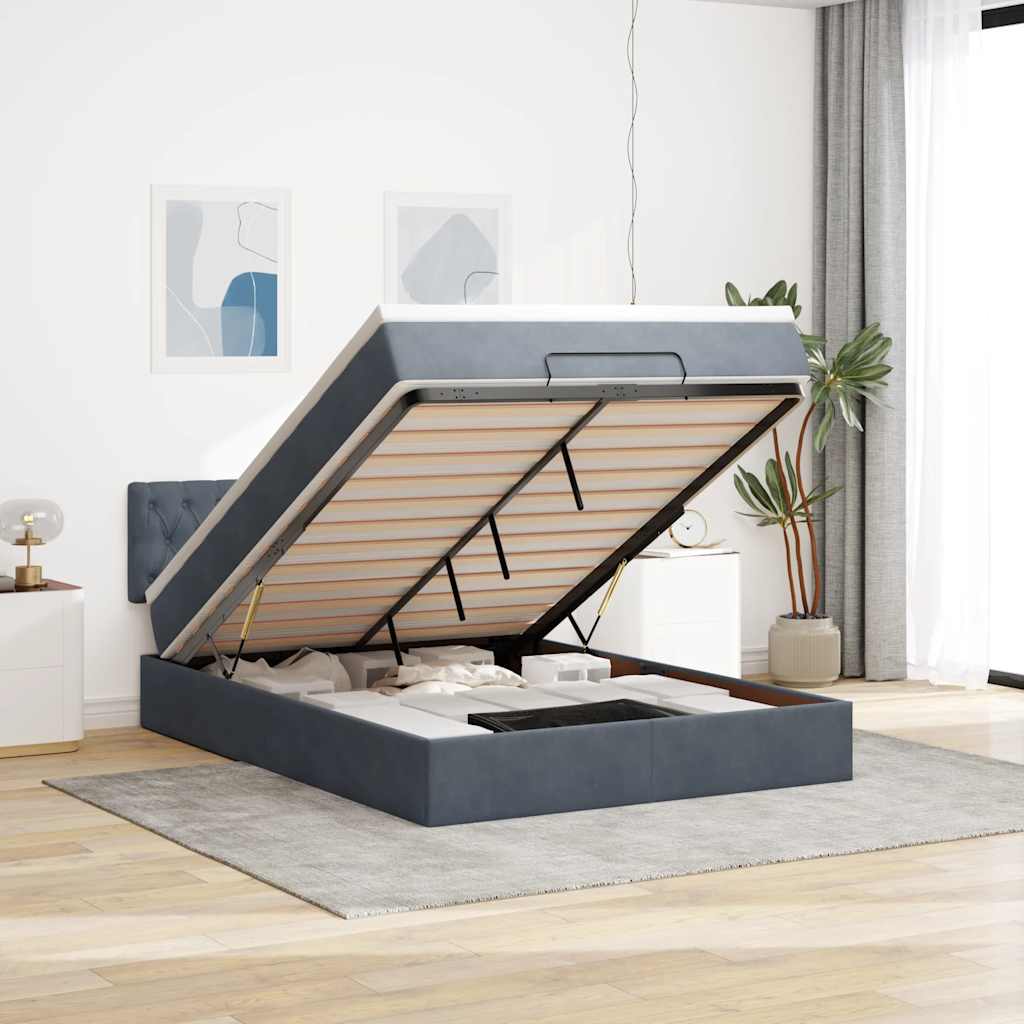 Cadre De Lit Ottoman Avec Matelas Velours