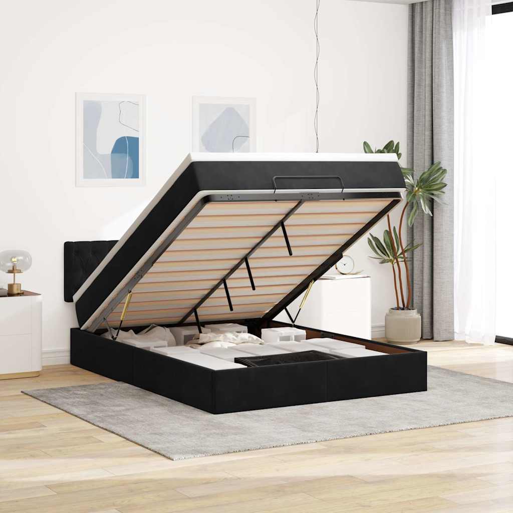 Cadre De Lit Ottoman Avec Matelas Velours