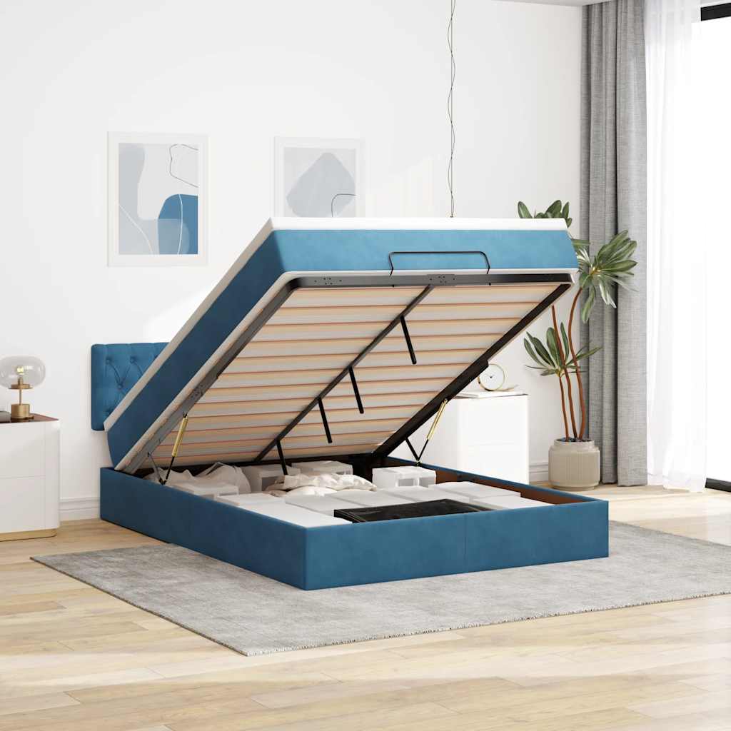 Cadre De Lit Ottoman Avec Matelas Velours