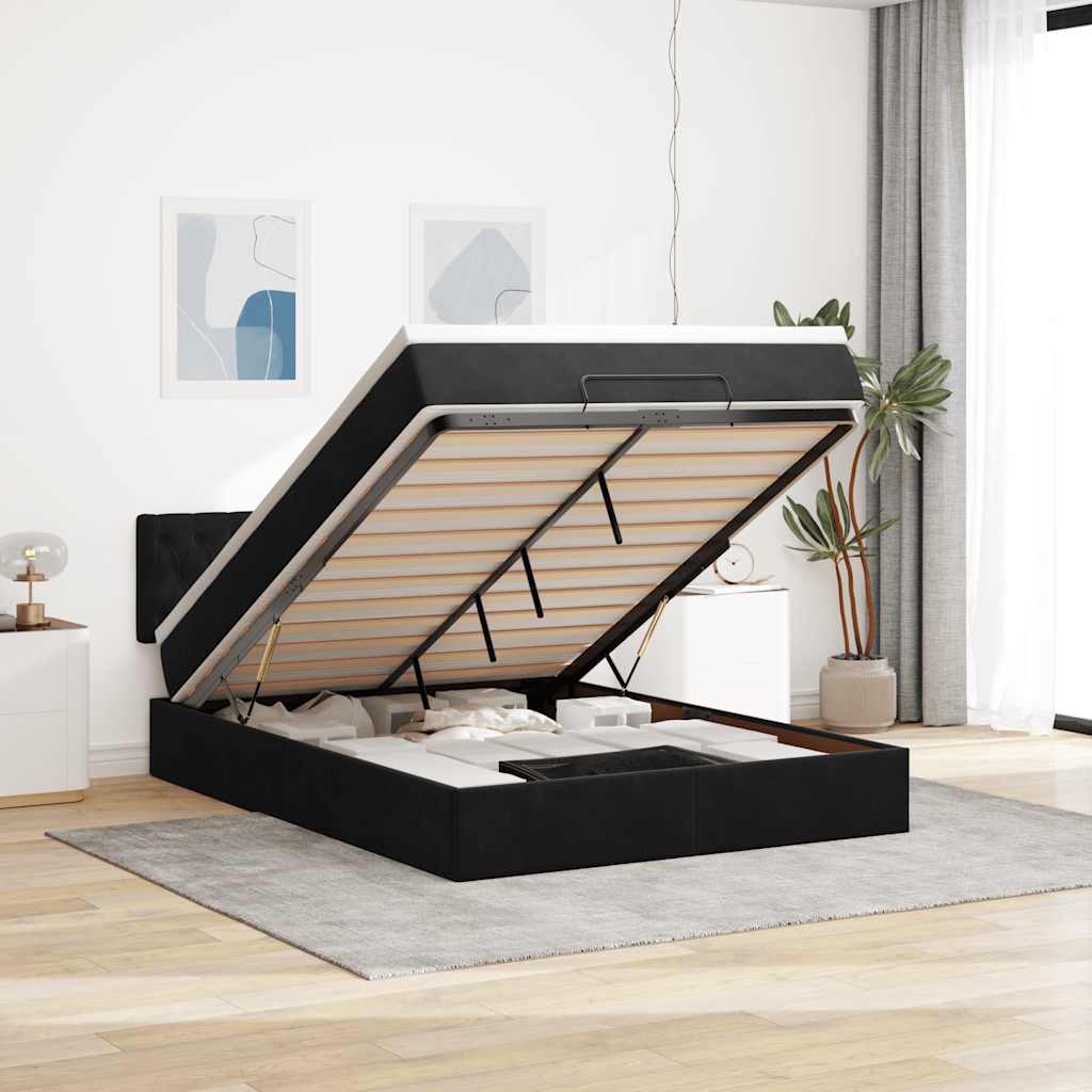 Cadre De Lit Ottoman Avec Matelas Velours