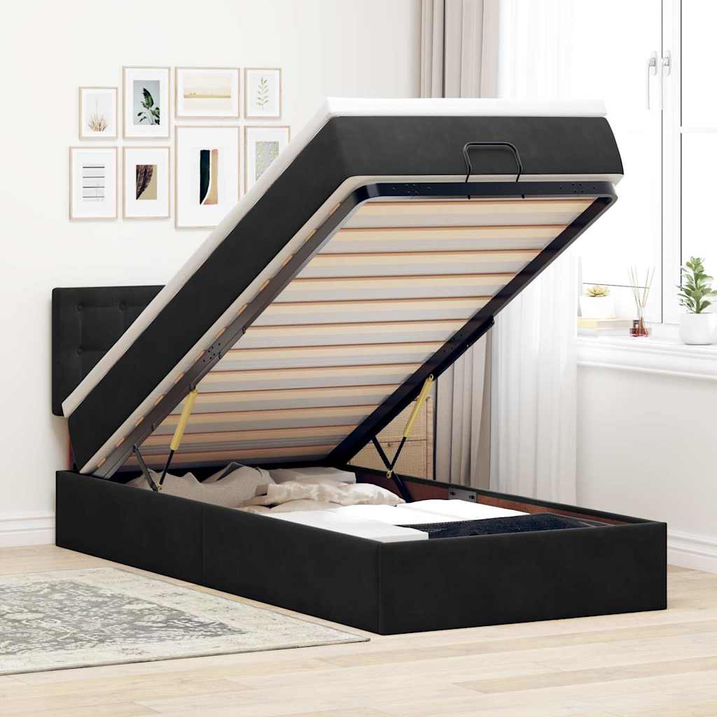 Cadre De Lit Ottoman Avec Matelas Velours