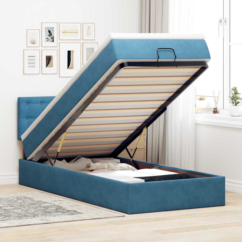 Cadre De Lit Ottoman Avec Matelas Velours