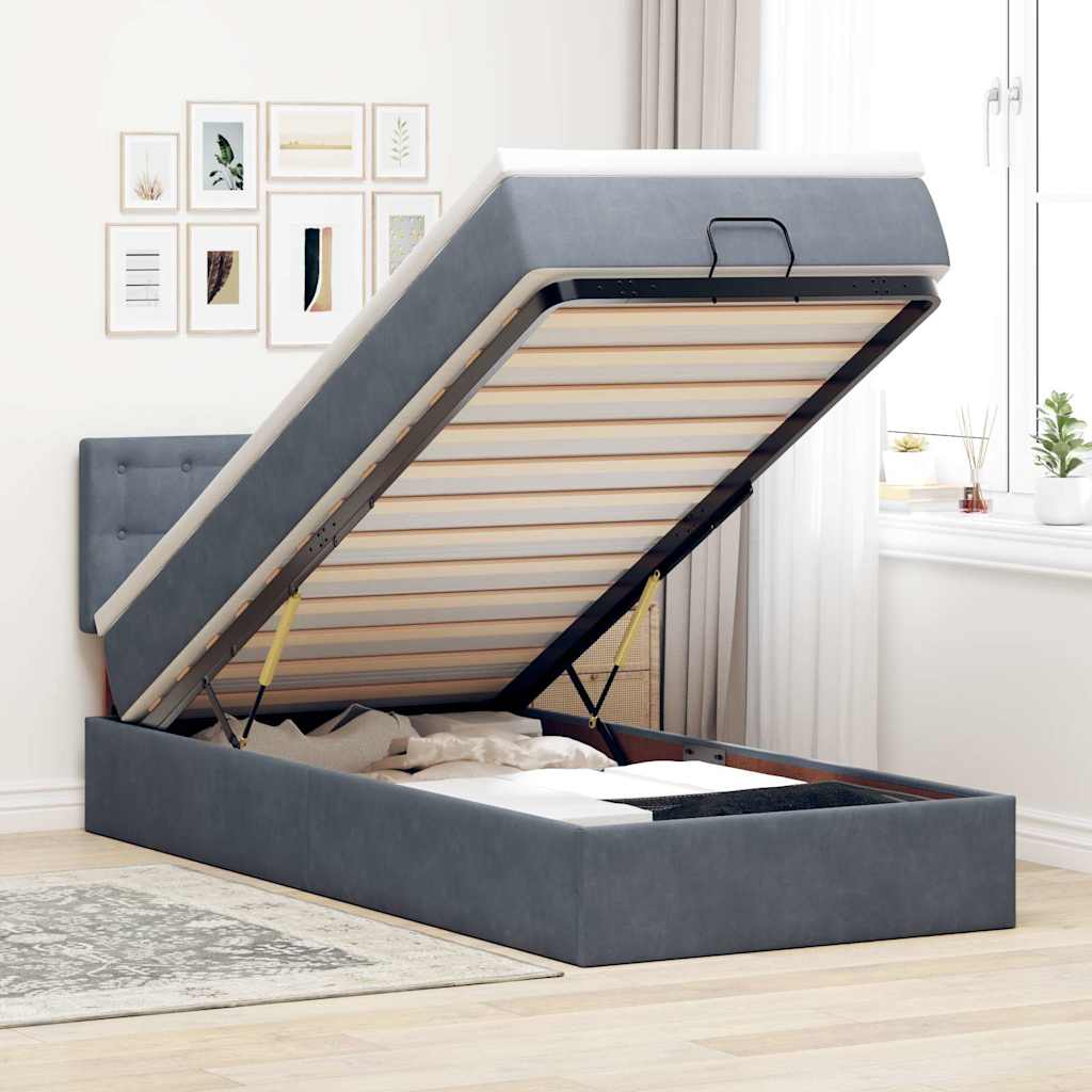 Cadre De Lit Ottoman Avec Matelas Velours
