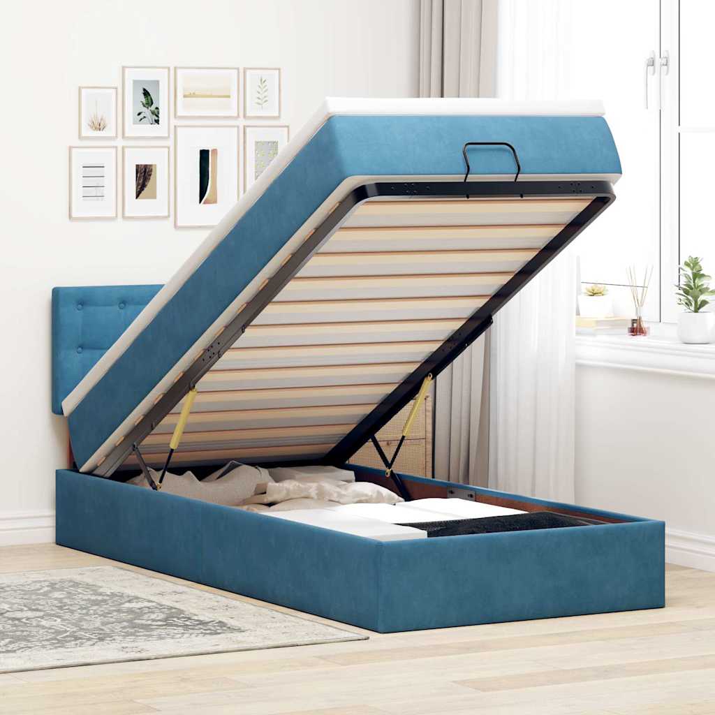 Cadre De Lit Ottoman Avec Matelas Velours