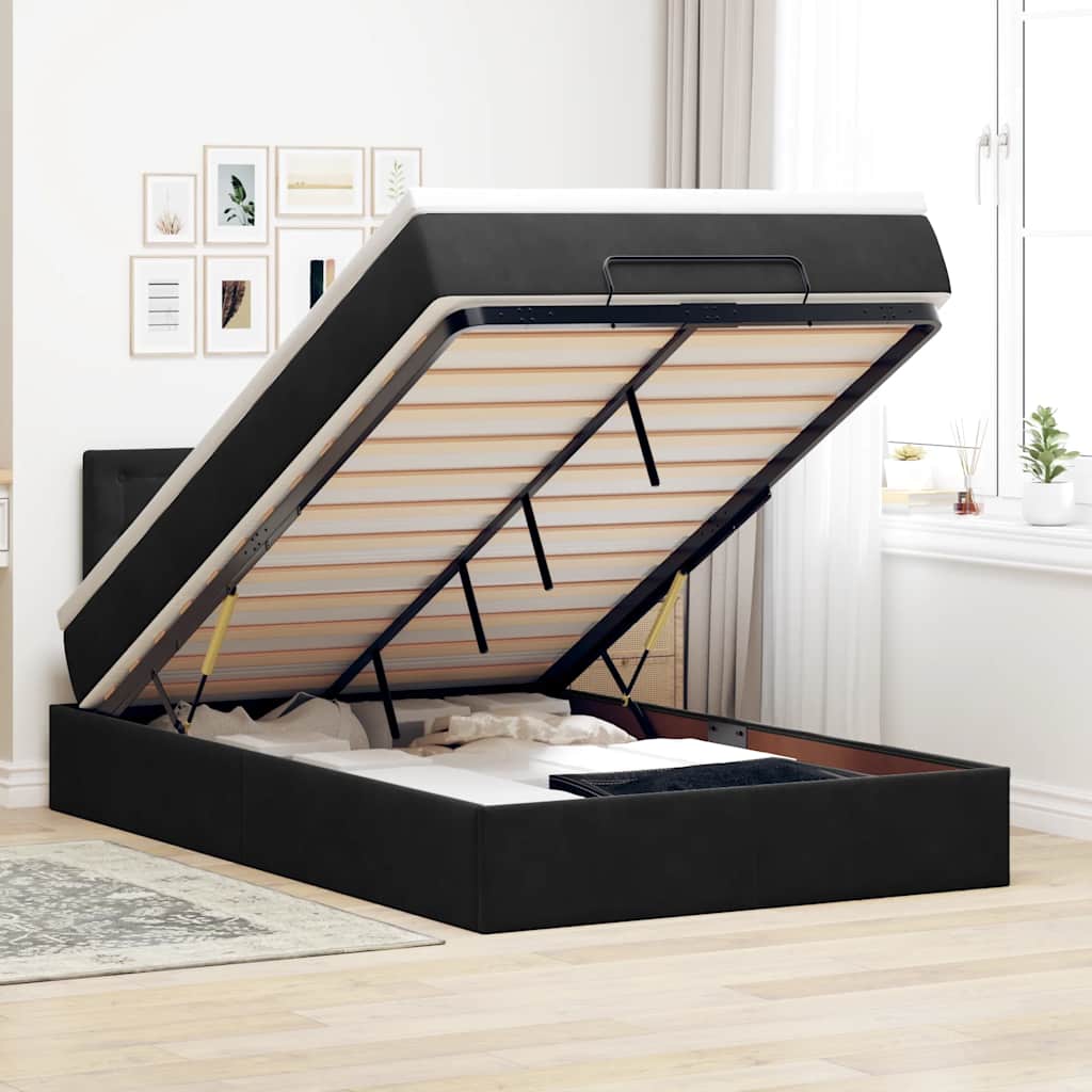 Cadre De Lit Ottoman Avec Matelas Velours
