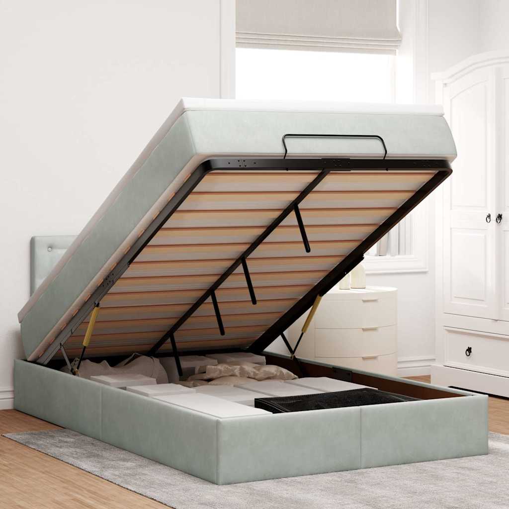 Cadre De Lit Ottoman Avec Matelas Velours