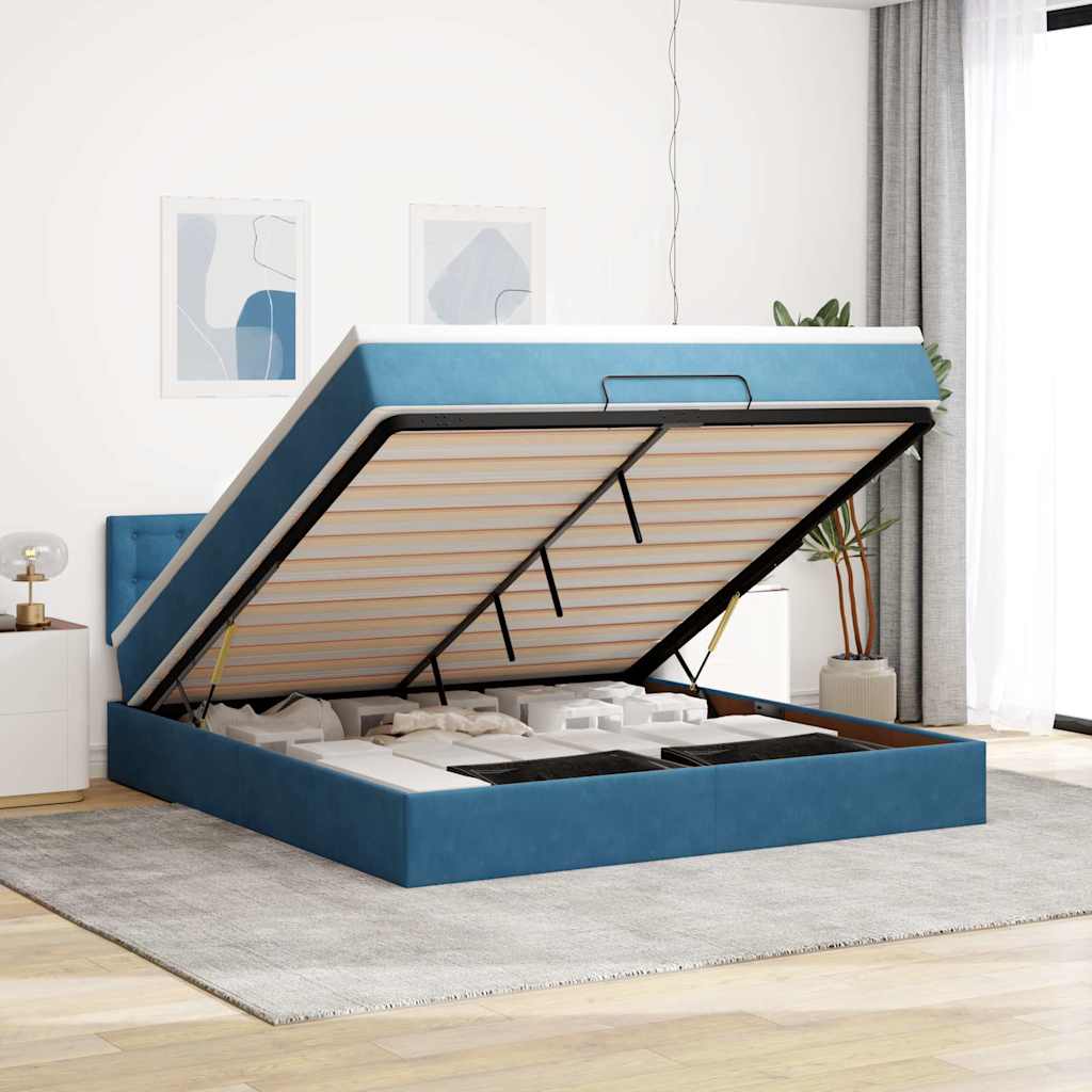 Cadre De Lit Ottoman Avec Matelas Velours