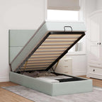 Cadre De Lit Ottoman Avec Matelas 160X200Cm Velours
