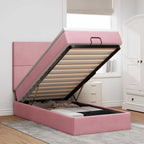 Cadre De Lit Ottoman Avec Matelas 160X200Cm Velours